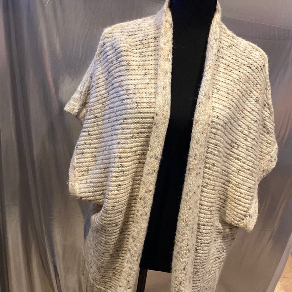 Stylish Off white with brown gray specs sweater vest